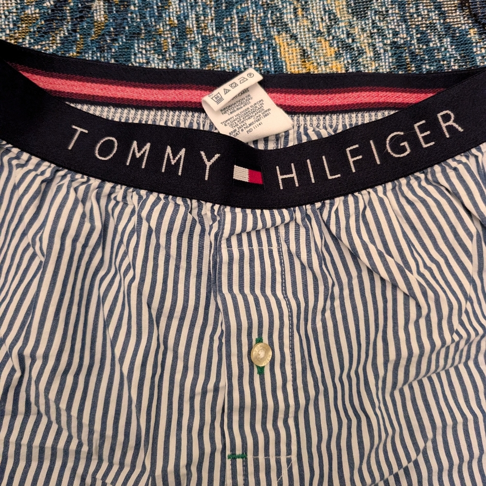 Tommy Hilfiger Blue and White Stripes Sleep Short